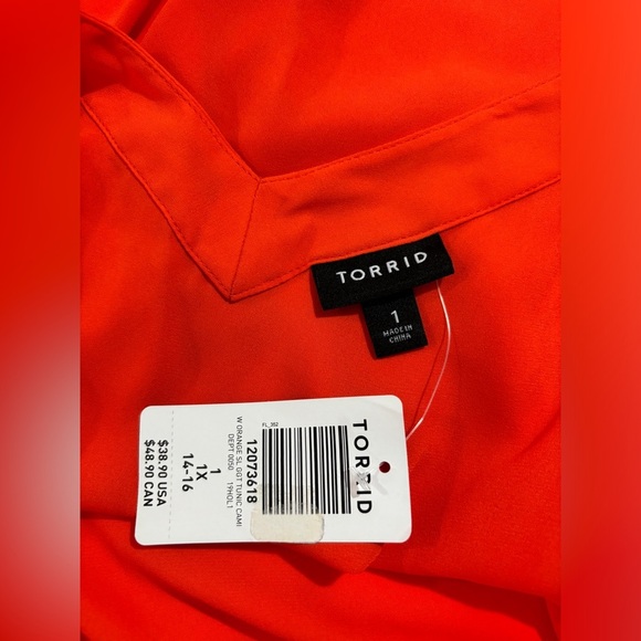 NWT Torrid Orange Tangerine Tango Georgette Tunic Camisole Tank 1X 14/16 - Picture 8 of 10
